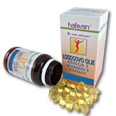 hafesan Lososovo olje – omega 3 + Vitamin E 500 mg kapsule